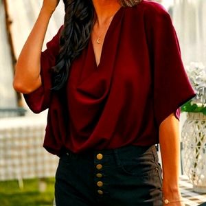 Cowl neck slouchy blouse